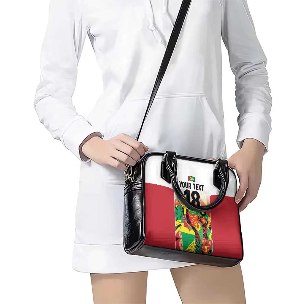 Custom Guyana Football Shoulder Handbag Golden Jaguars Spirit - White LT18