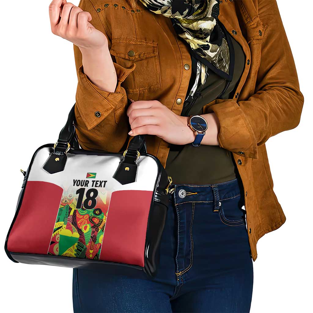 Custom Guyana Football Shoulder Handbag Golden Jaguars Spirit - White LT18