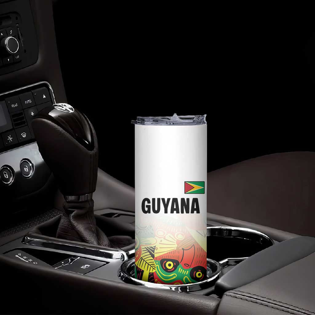 Custom Guyana Football Pride Skinny Tumbler Golden Jaguars Go Champion - White LT18
