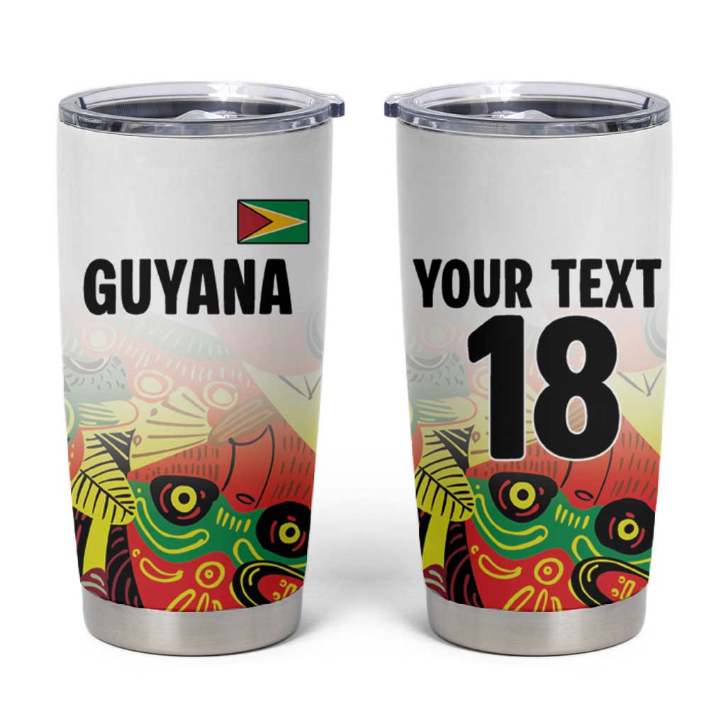 Custom Guyana Football Pride Tumbler Cup Golden Jaguars Go Champion - White LT18