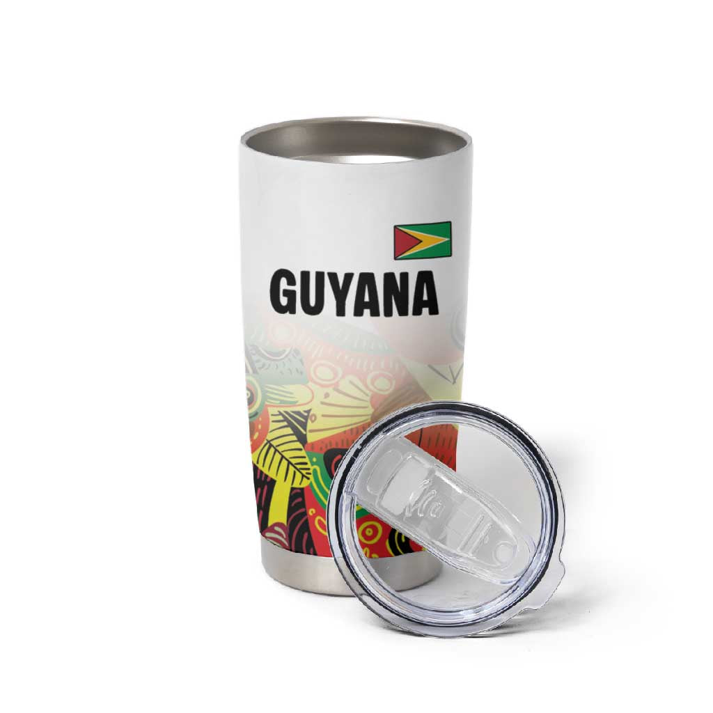 Custom Guyana Football Pride Tumbler Cup Golden Jaguars Go Champion - White LT18