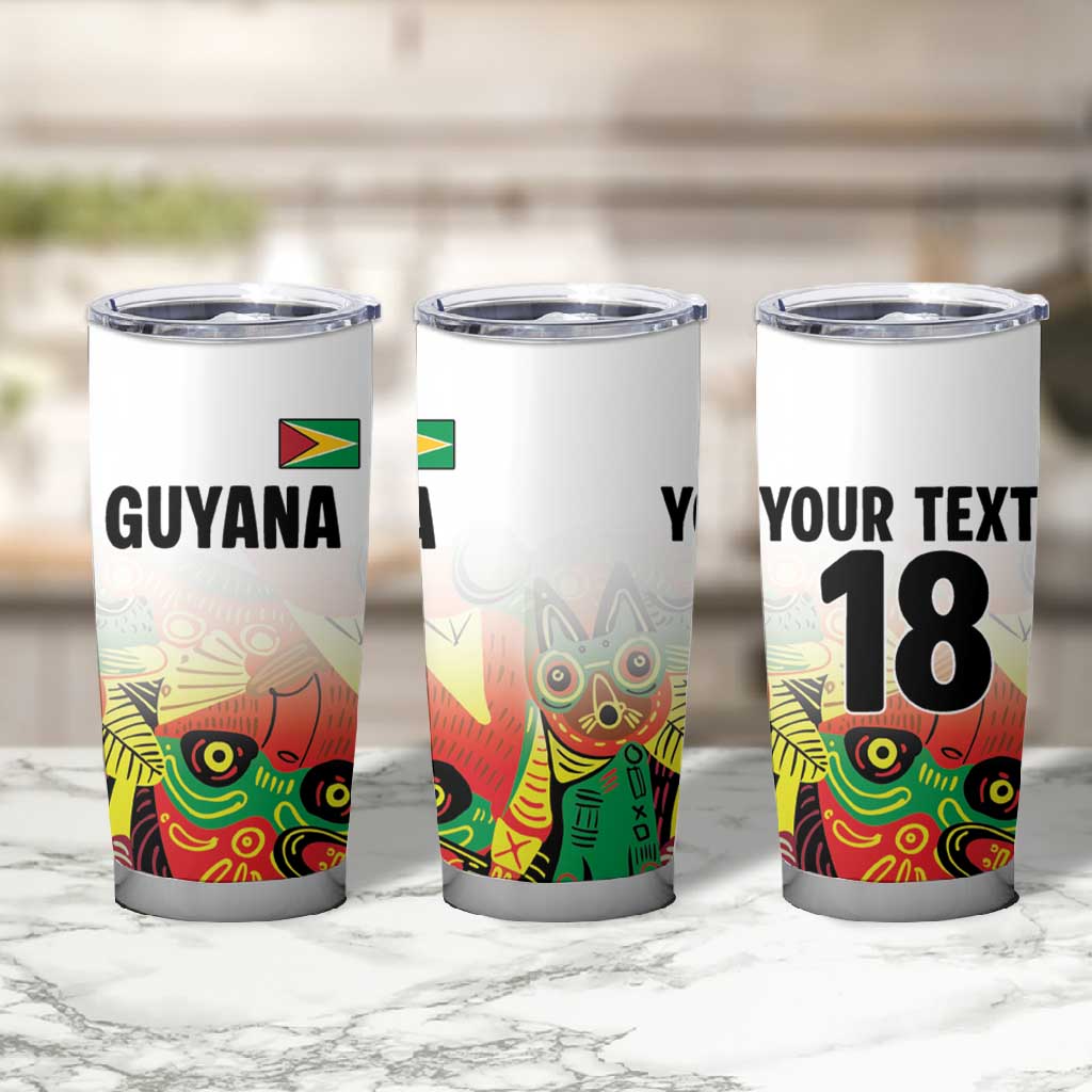 Custom Guyana Football Pride Tumbler Cup Golden Jaguars Go Champion - White LT18