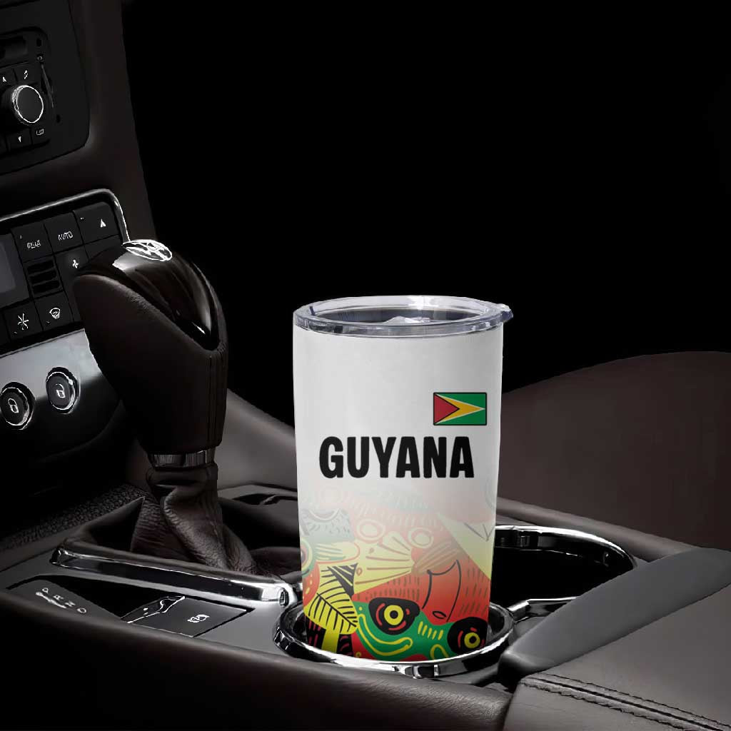 Custom Guyana Football Pride Tumbler Cup Golden Jaguars Go Champion - White LT18