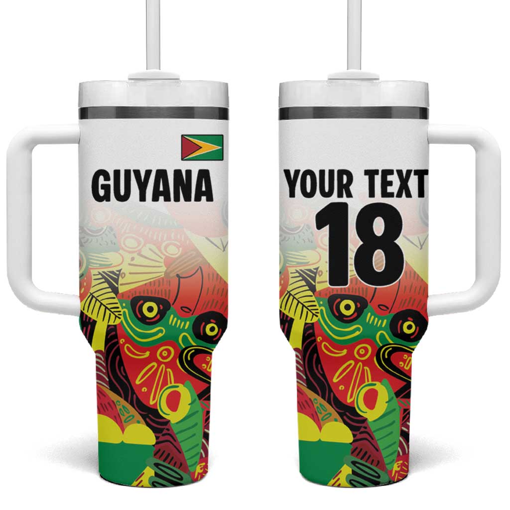 Custom Guyana Football Pride Tumbler With Handle Golden Jaguars Go Champion - White LT18