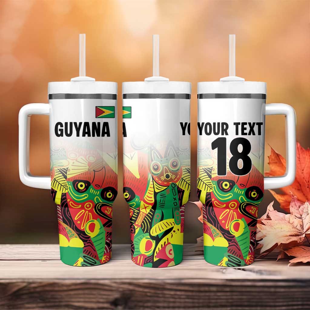 Custom Guyana Football Pride Tumbler With Handle Golden Jaguars Go Champion - White LT18