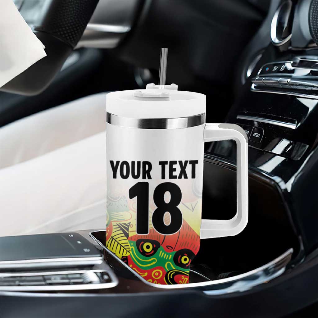Custom Guyana Football Pride Tumbler With Handle Golden Jaguars Go Champion - White LT18