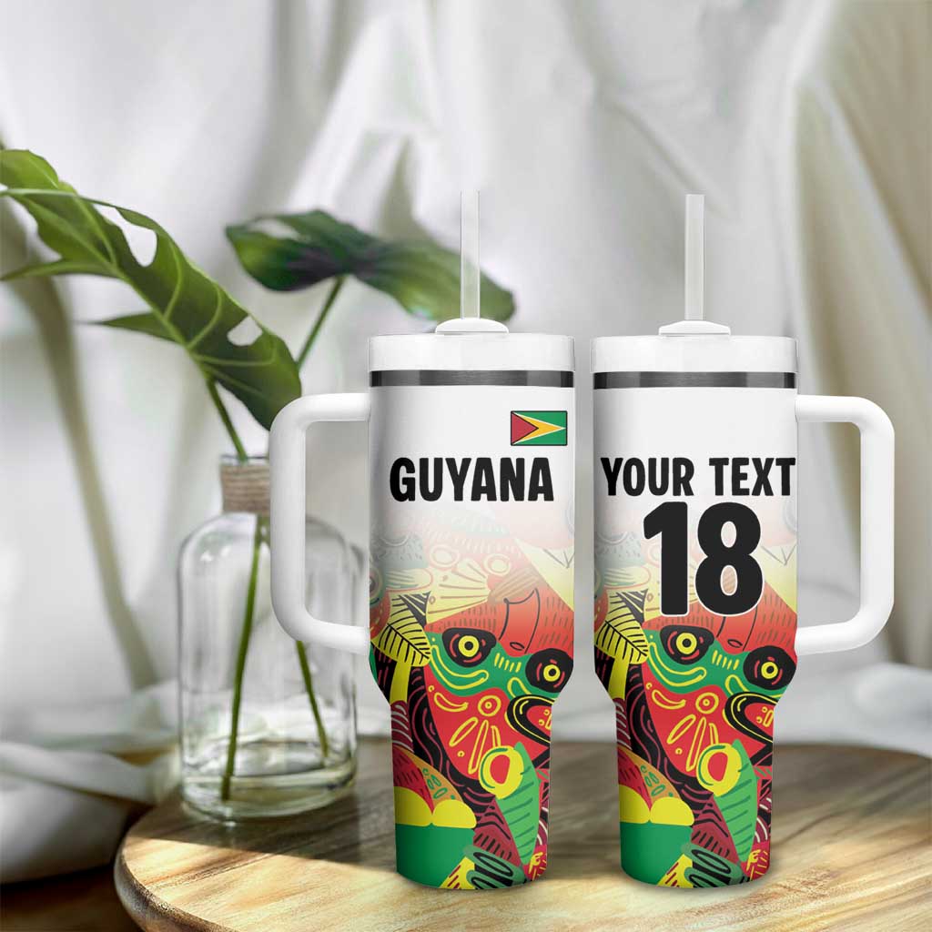Custom Guyana Football Pride Tumbler With Handle Golden Jaguars Go Champion - White LT18