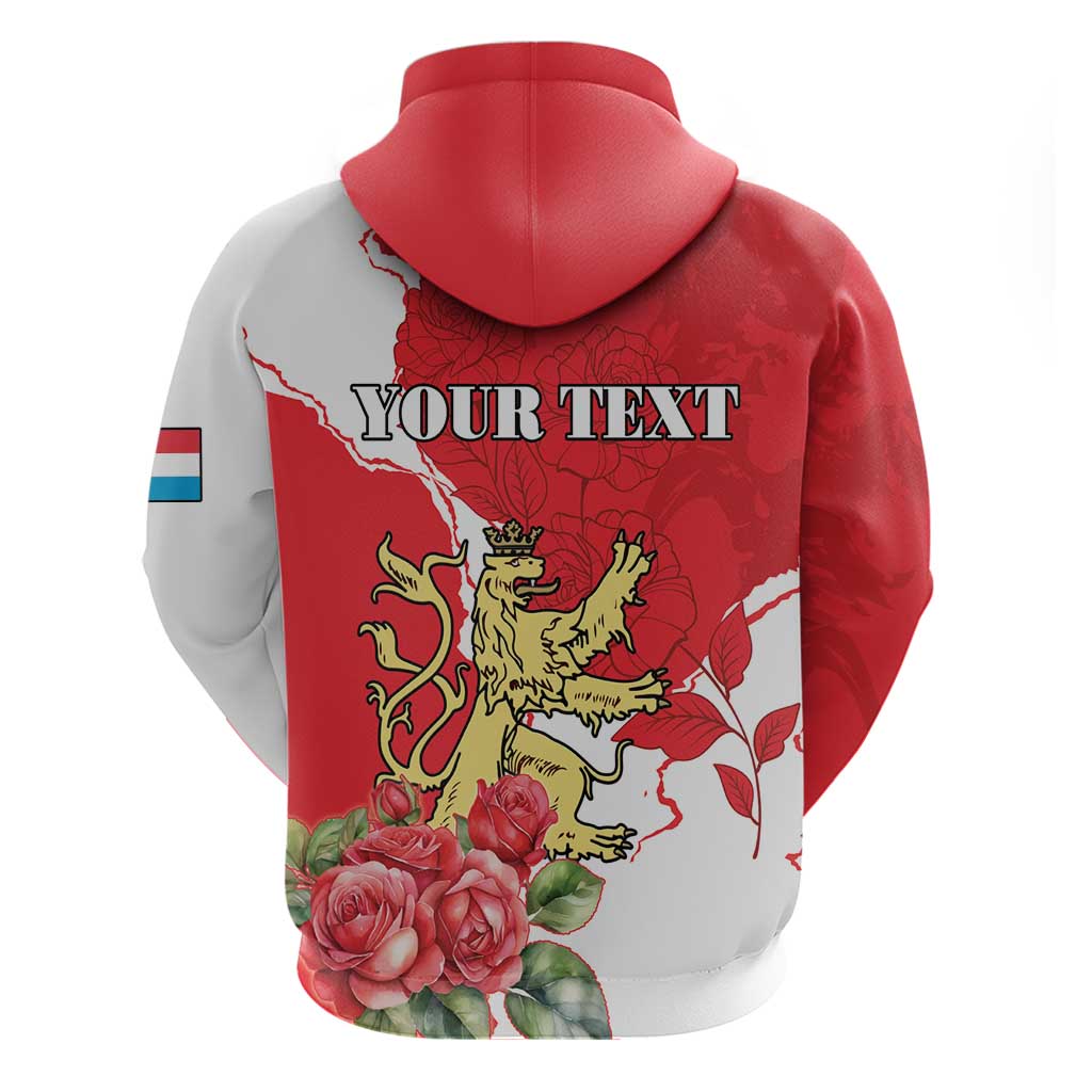 Personalized Luxembourg Goldcrest Regulus Hoodie Red Roses LT18