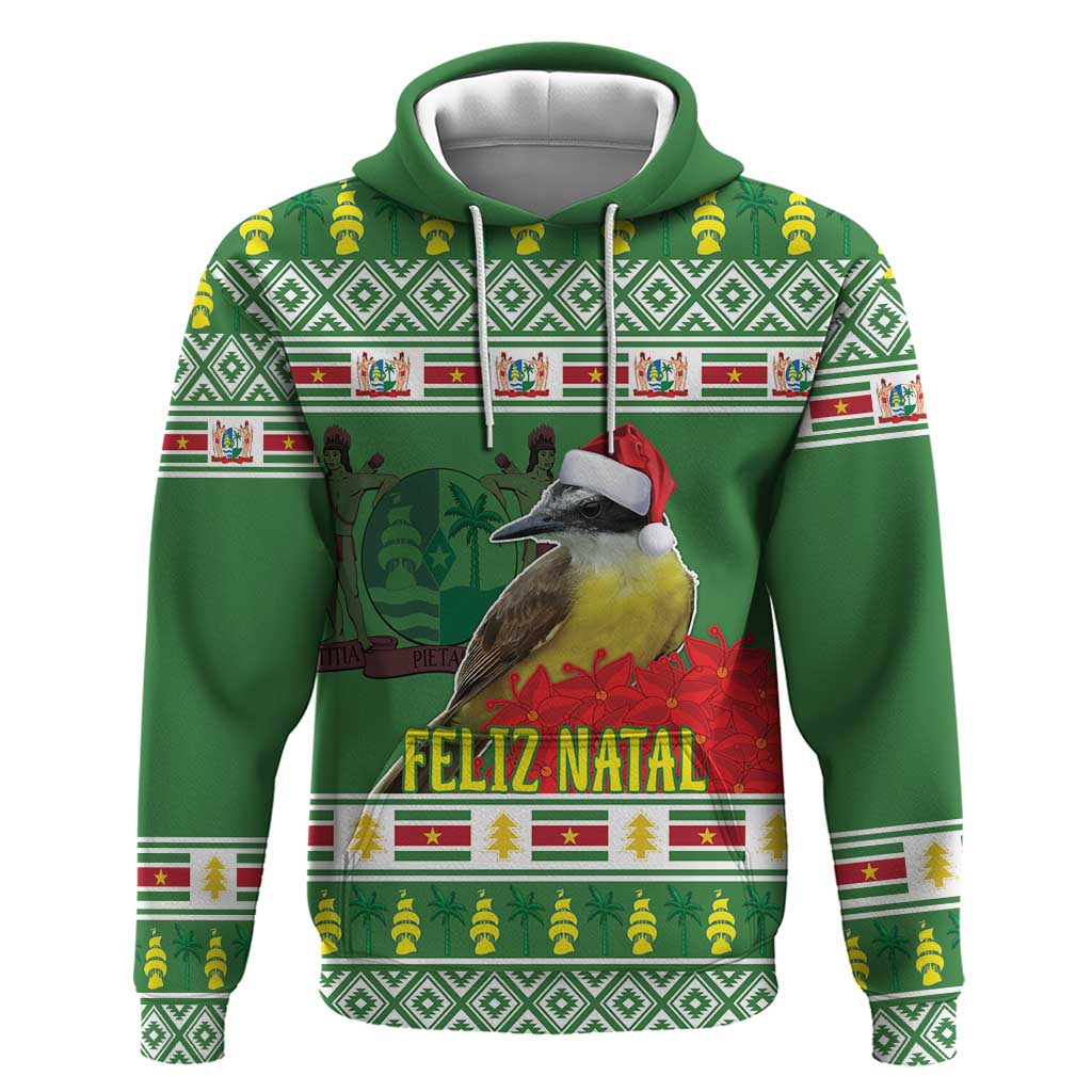 Suriname Christmas Hoodie Lesser Kiskadee With White Jungle Geranium LT18