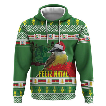 Suriname Christmas Hoodie Lesser Kiskadee With White Jungle Geranium LT18