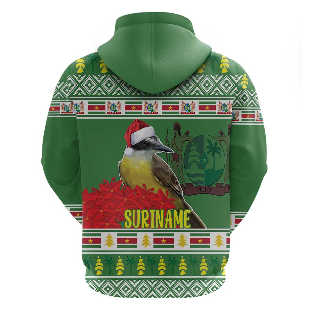 Suriname Christmas Hoodie Lesser Kiskadee With White Jungle Geranium LT18