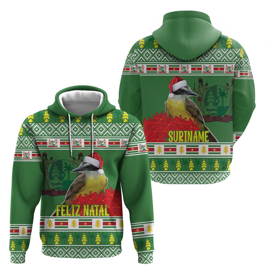 Suriname Christmas Hoodie Lesser Kiskadee With White Jungle Geranium LT18