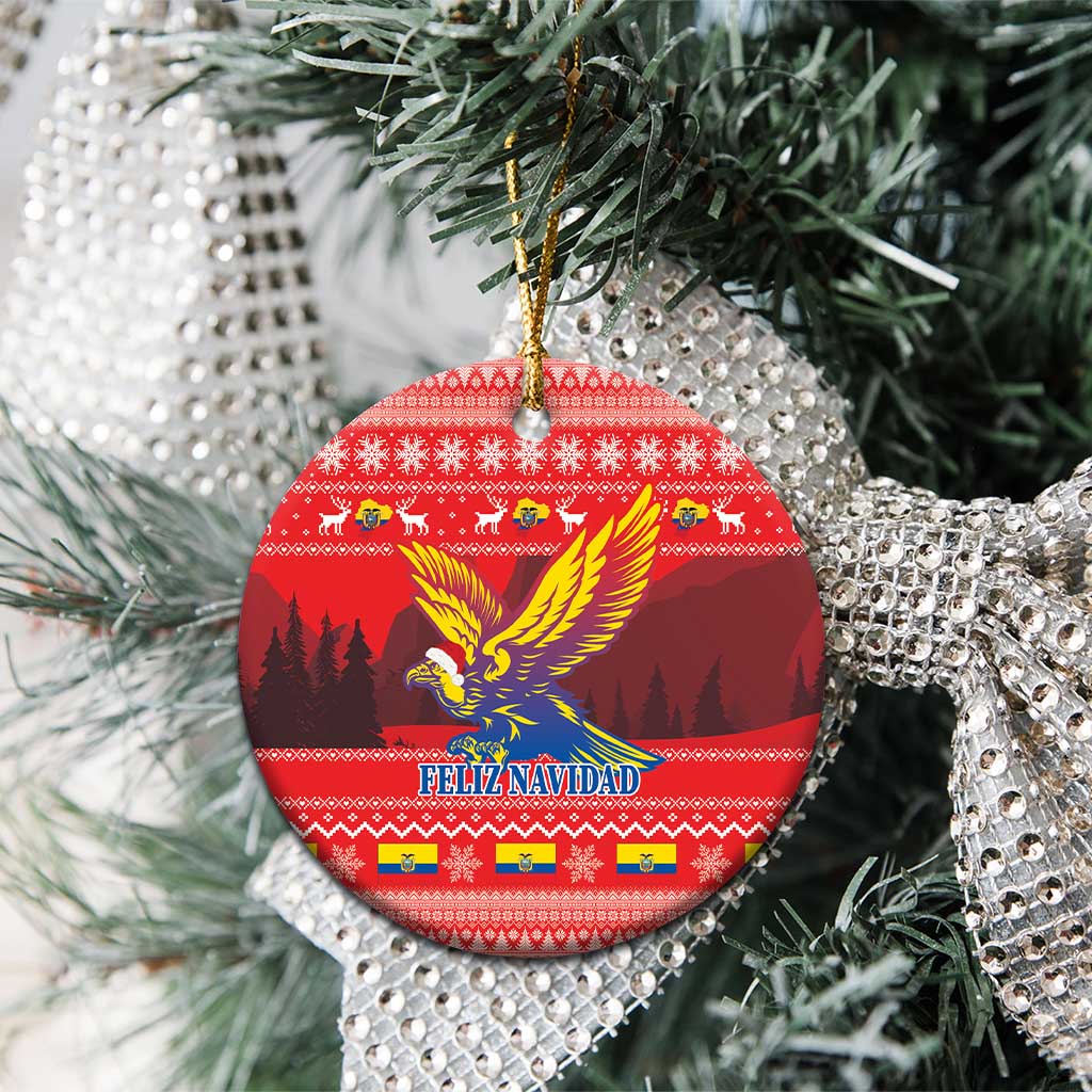 Ecuador Andean Condor Christmas Ceramic Ornament Dios Patria y Libertad LT18