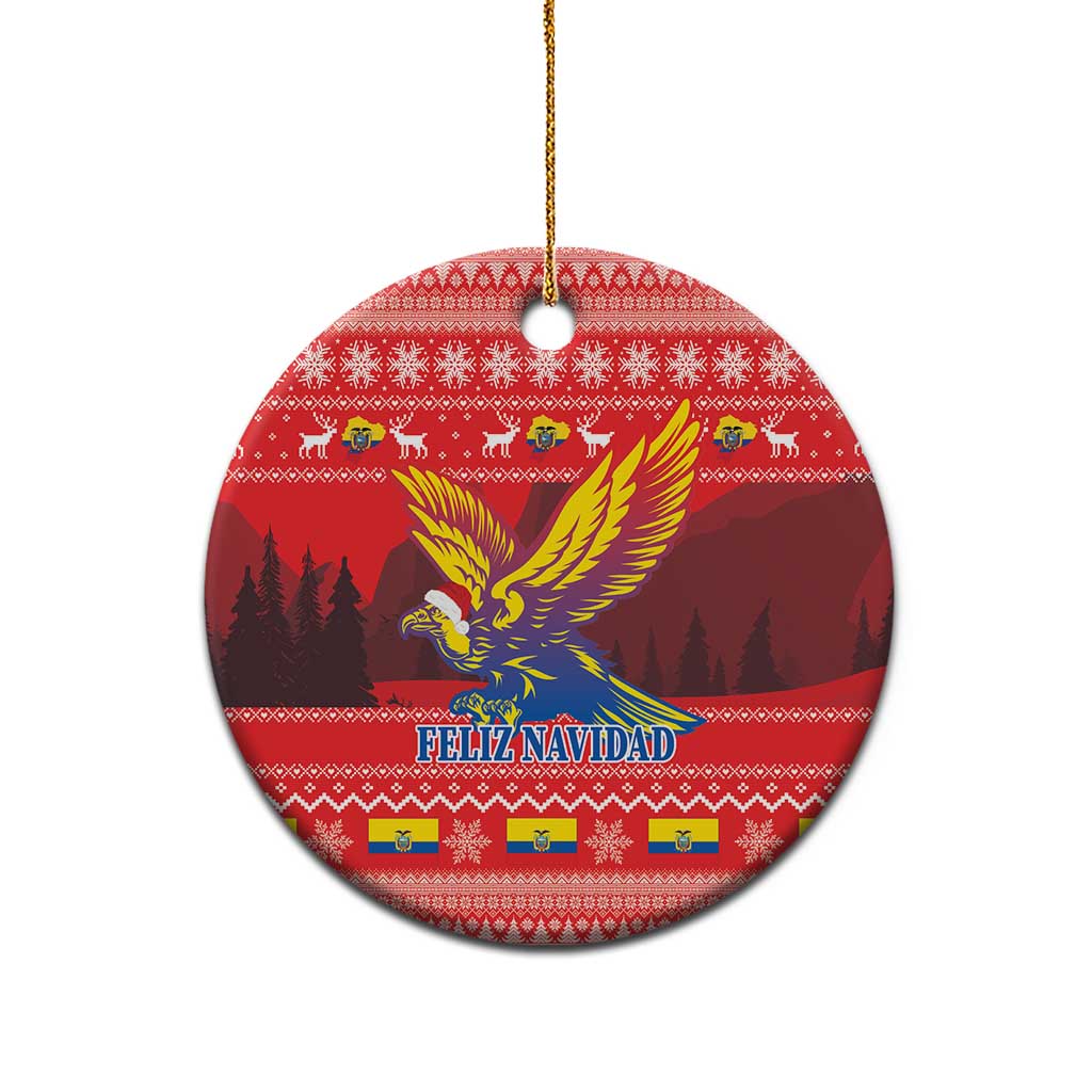 Ecuador Andean Condor Christmas Ceramic Ornament Dios Patria y Libertad LT18