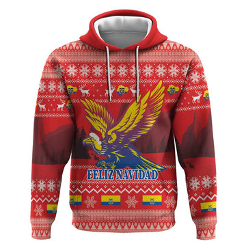 Ecuador Andean Condor Christmas Hoodie Dios Patria y Libertad LT18