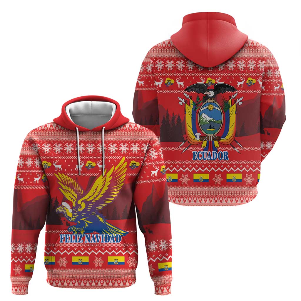 Ecuador Andean Condor Christmas Hoodie Dios Patria y Libertad LT18