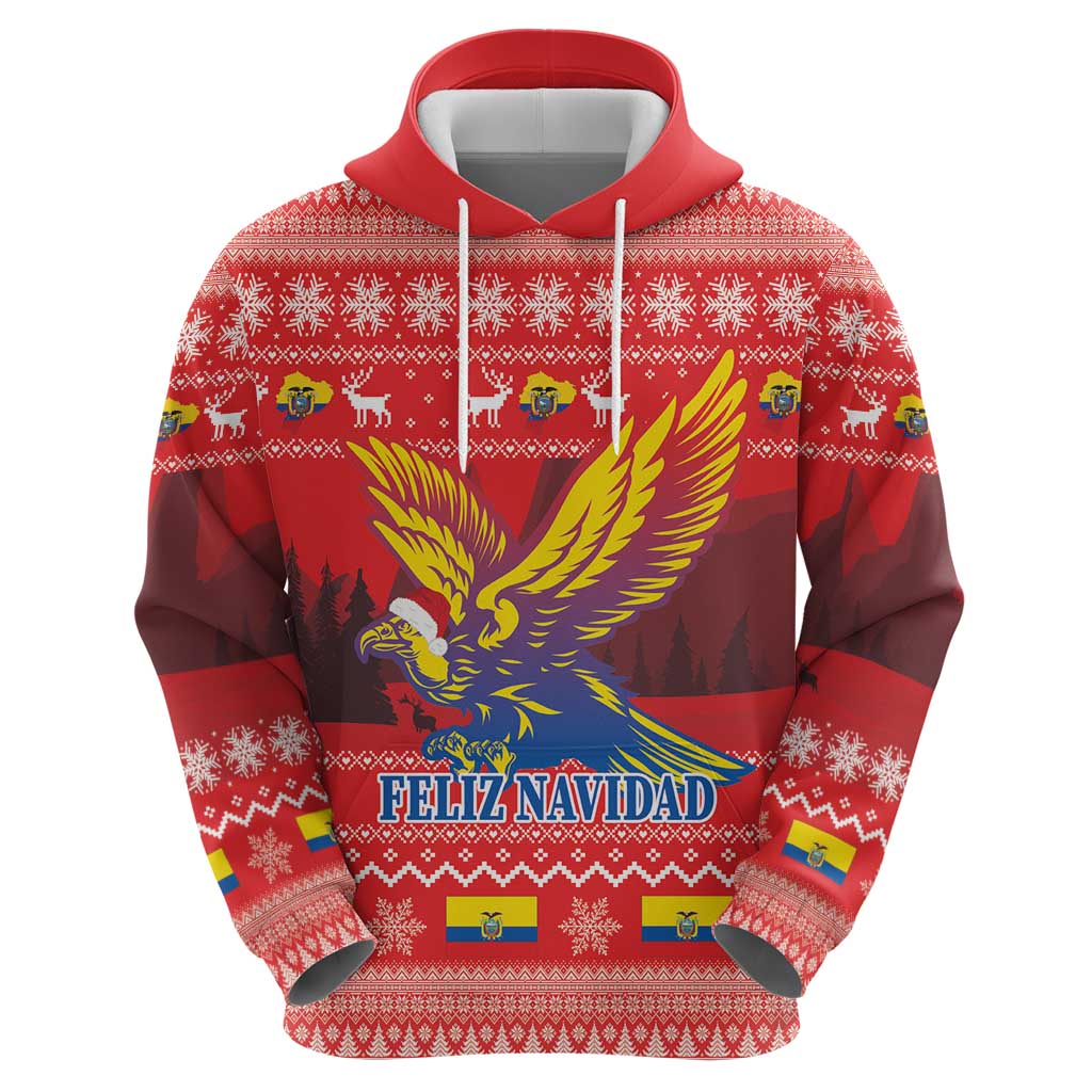 Ecuador Andean Condor Christmas Hoodie Dios Patria y Libertad LT18
