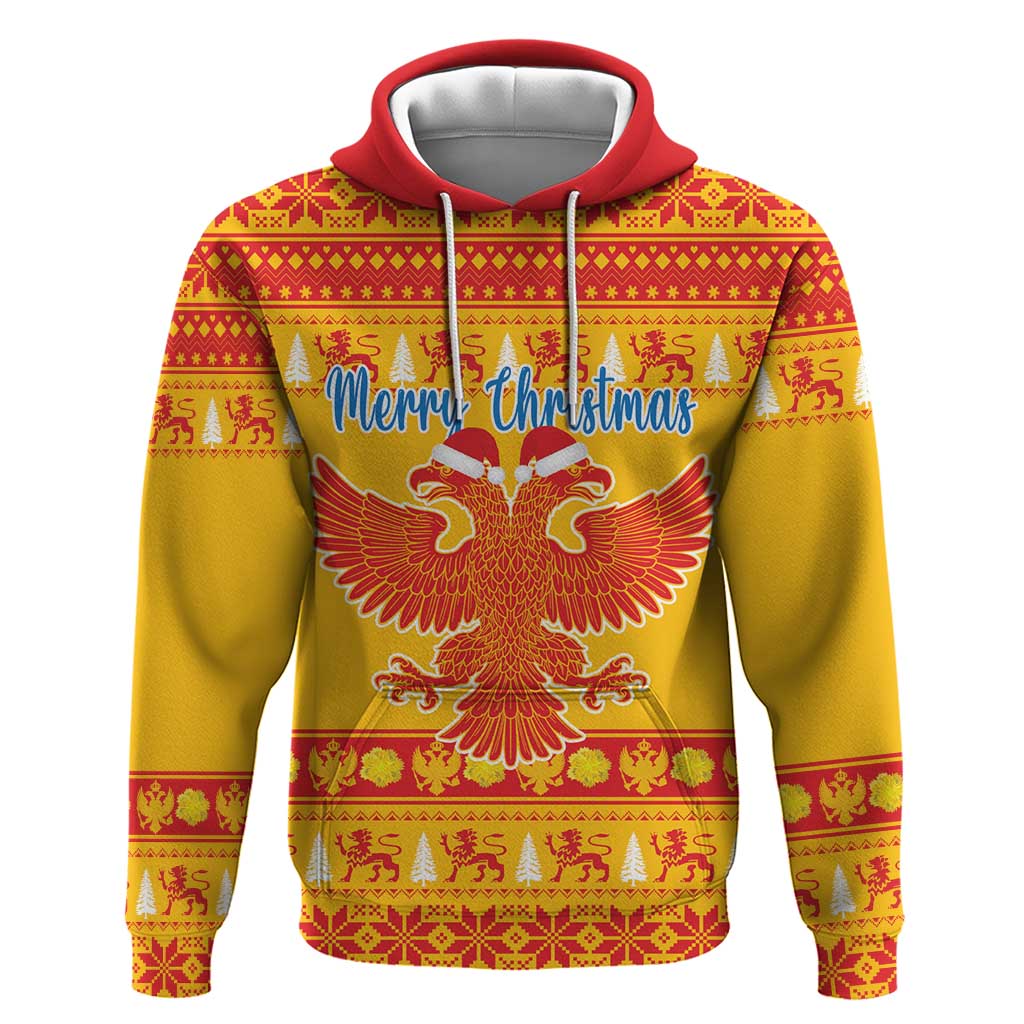 Montenegro Christmas Hoodie Double-headed Eagle With Christmas Pattern LT18