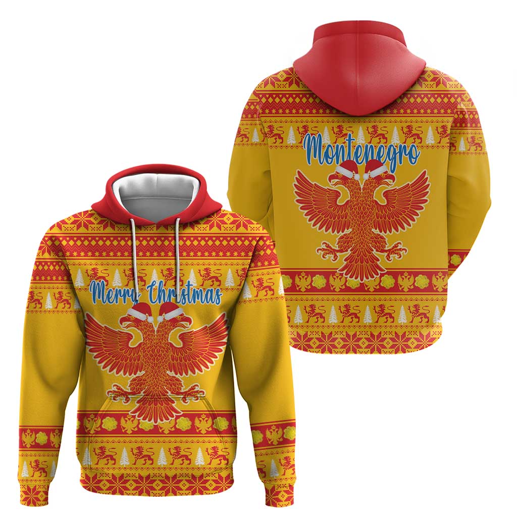 Montenegro Christmas Hoodie Double-headed Eagle With Christmas Pattern LT18