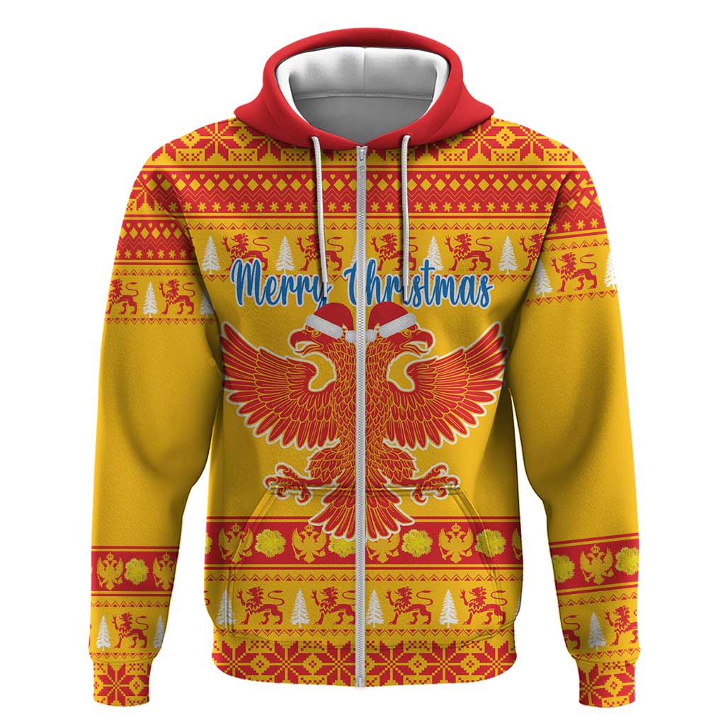 Montenegro Christmas Hoodie Double-headed Eagle With Christmas Pattern LT18