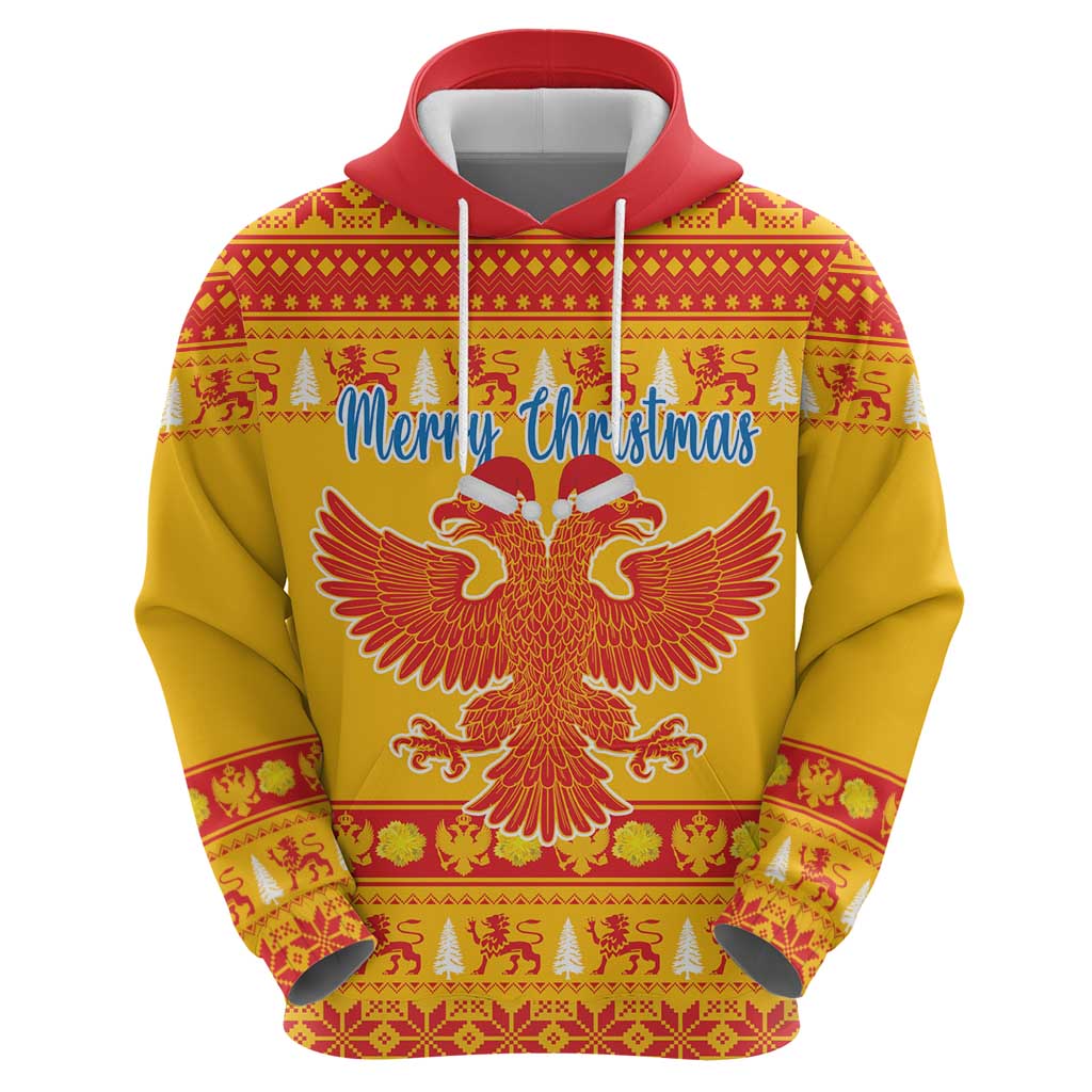Montenegro Christmas Hoodie Double-headed Eagle With Christmas Pattern LT18