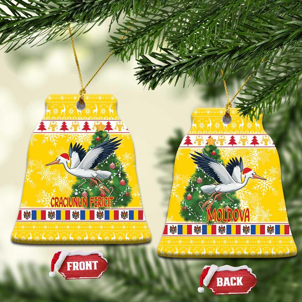 Moldova Christmas Ceramic Ornament White Stork Santa With Christmas Tree LT18