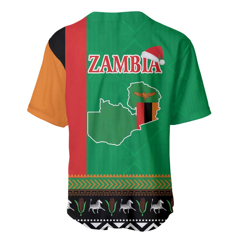 Afro Zambia Christmas Baseball Jersey Coat Of Arms With Kente Pattern LT18