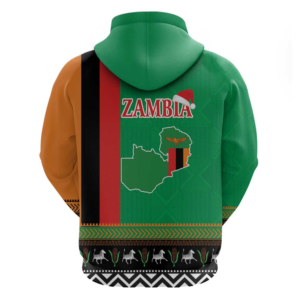 Zambia Christmas Hoodie One Zambia One Nation With Kente Pattern LT18