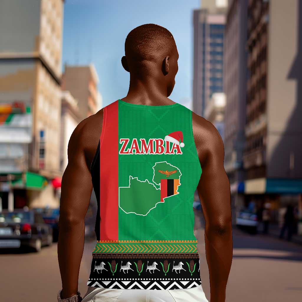 Afro Zambia Christmas Men Tank Top Coat Of Arms With Kente Pattern LT18