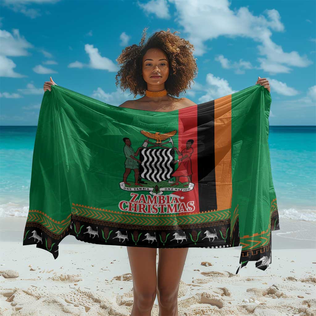 Afro Zambia Christmas Sarong Coat Of Arms With Kente Pattern LT18