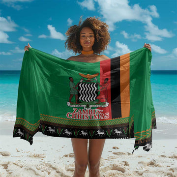 Afro Zambia Christmas Sarong Coat Of Arms With Kente Pattern LT18