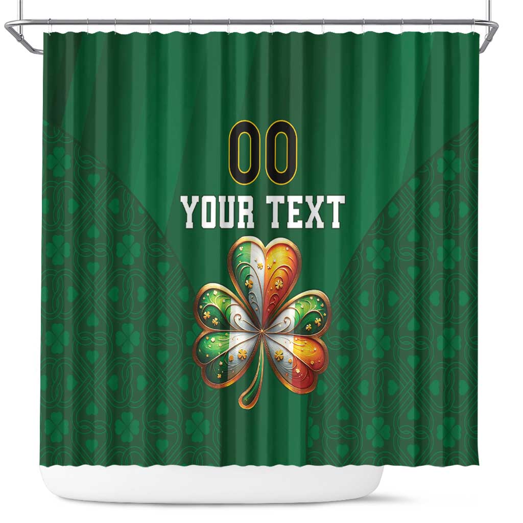 Custom Ireland Rugby Shower Curtain Shamrock With Ireland Flag Colors LT18