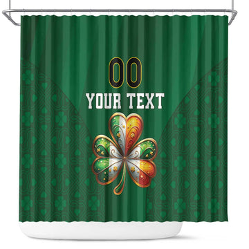 Custom Ireland Rugby Shower Curtain Shamrock With Ireland Flag Colors LT18