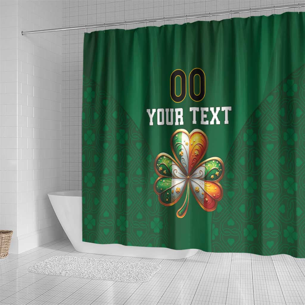 Custom Ireland Rugby Shower Curtain Shamrock With Ireland Flag Colors LT18