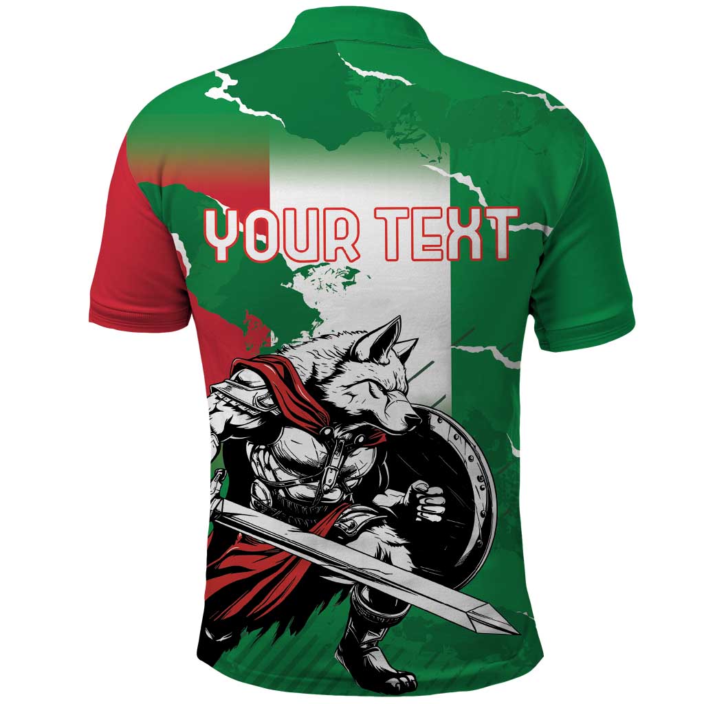 Personalized Italy Polo Shirt Wolf Warrior Grunge Style LT18