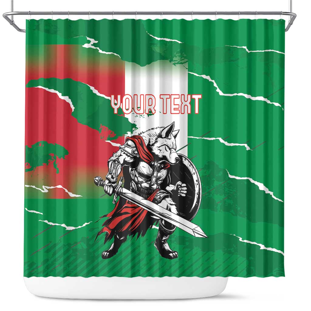 Personalized Italy Shower Curtain Wolf Warrior Grunge Style LT18
