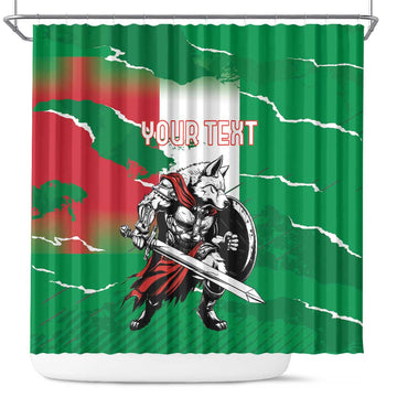 Personalized Italy Shower Curtain Wolf Warrior Grunge Style LT18
