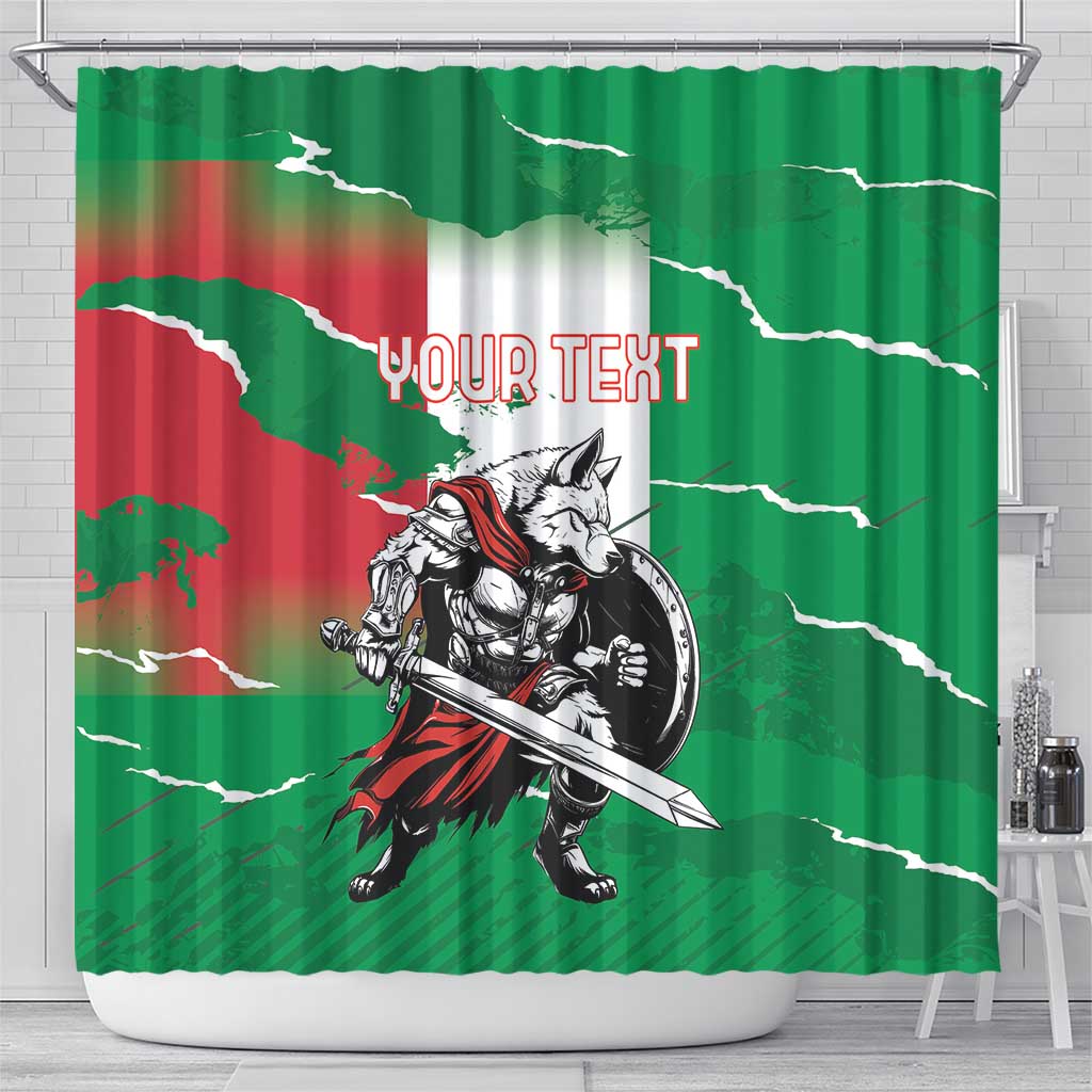 Personalized Italy Shower Curtain Wolf Warrior Grunge Style LT18