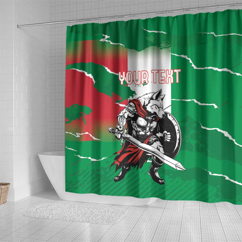 Personalized Italy Shower Curtain Wolf Warrior Grunge Style LT18