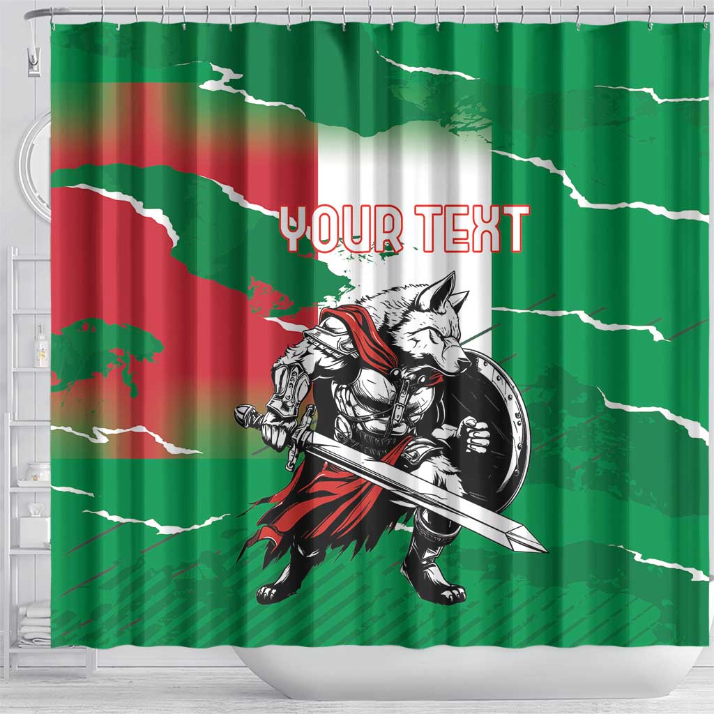 Personalized Italy Shower Curtain Wolf Warrior Grunge Style LT18