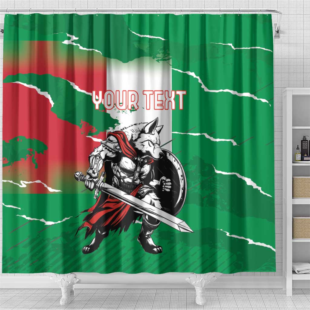 Personalized Italy Shower Curtain Wolf Warrior Grunge Style LT18