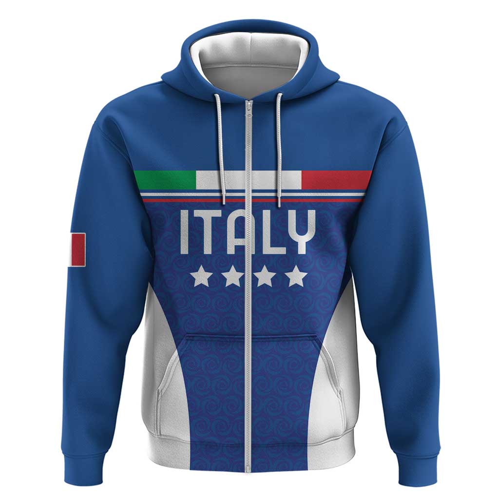 Custom Italy Football Hoodie Italy Flag Pattern On Blue LT18