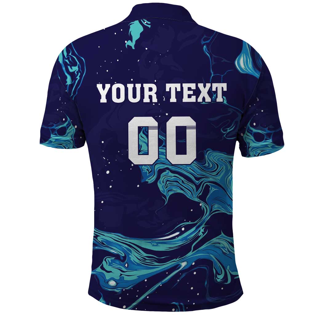 Custom Italy Rugby Polo Shirt Gli Azzurri Flame Pattern LT18