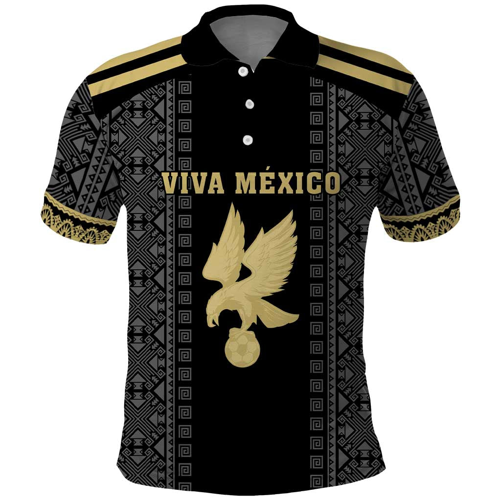 Custom Mexico Football Polo Shirt El Tri Aztec Pattern Back Version LT18