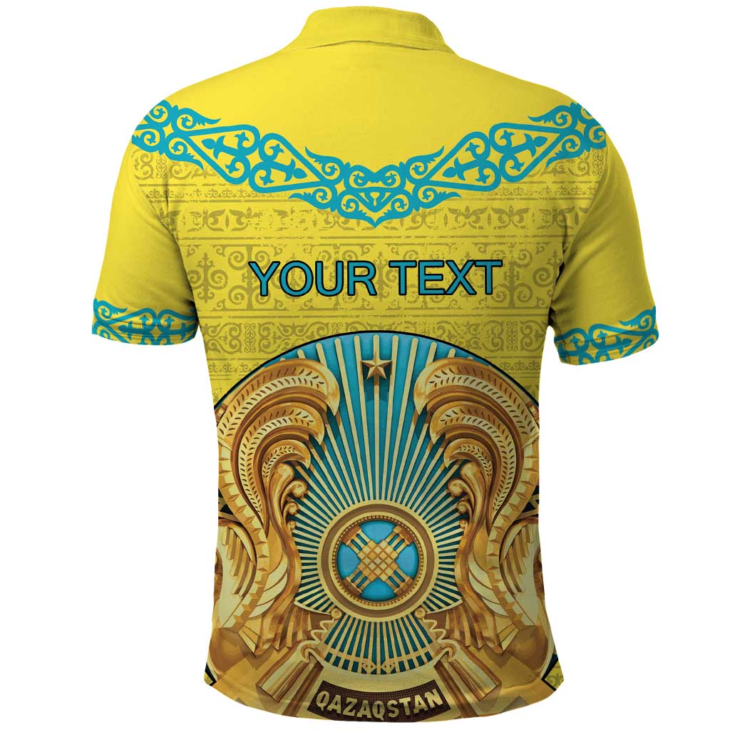 Personalized Kazakhstan Emblem Polo Shirt Kazakh Pattern LT18