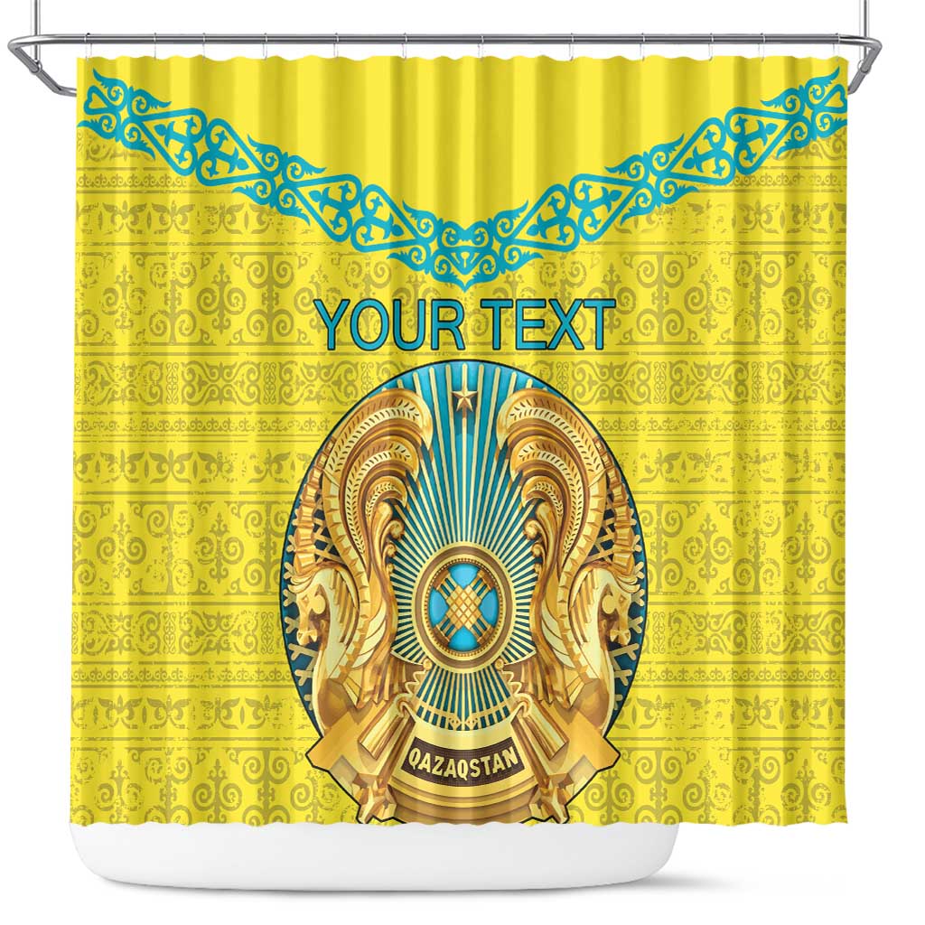 Personalized Kazakhstan Emblem Shower Curtain Kazakh Pattern LT18