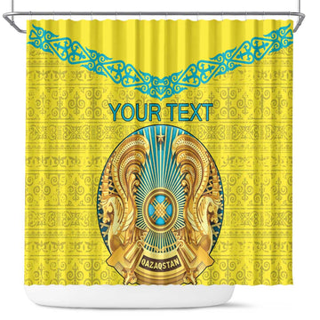 Personalized Kazakhstan Emblem Shower Curtain Kazakh Pattern LT18