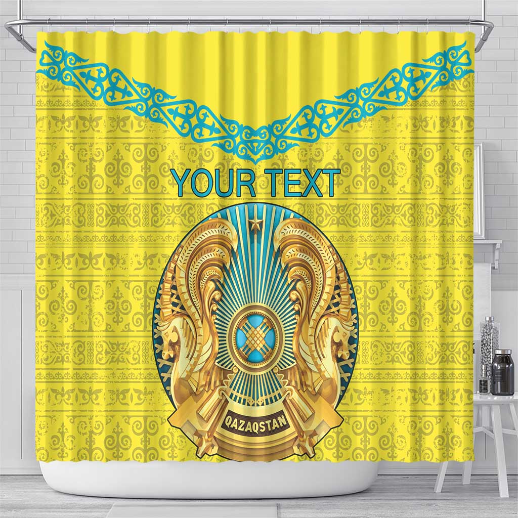 Personalized Kazakhstan Emblem Shower Curtain Kazakh Pattern LT18
