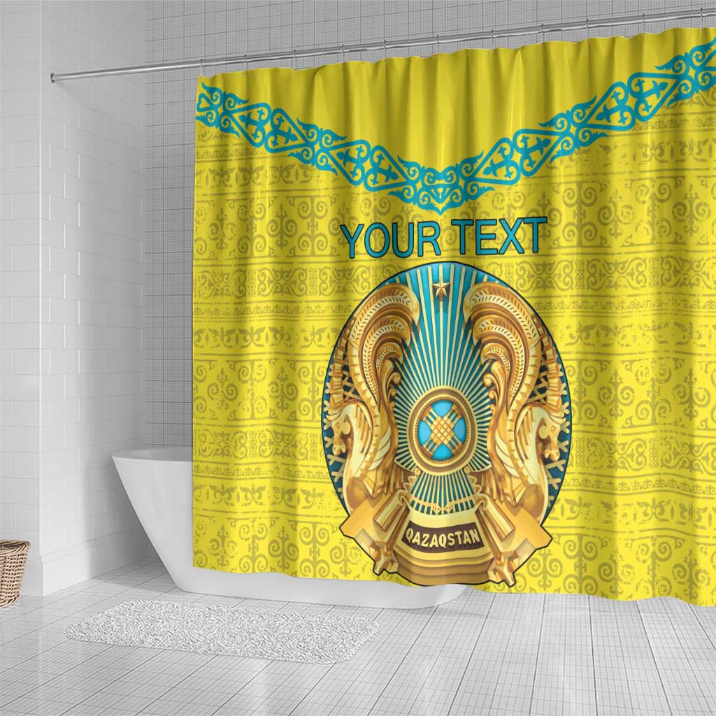 Personalized Kazakhstan Emblem Shower Curtain Kazakh Pattern LT18