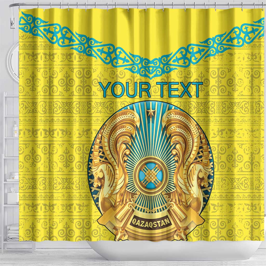 Personalized Kazakhstan Emblem Shower Curtain Kazakh Pattern LT18